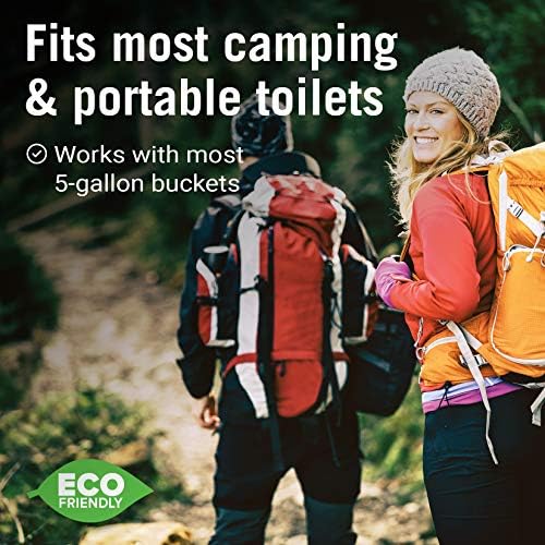 45 Portable Toilet Bags, Biodegradable 5 Gallon Human Waste Bags for Camping, Boating, Car & Compost, Fits Bucket Seat, Outdoor Use