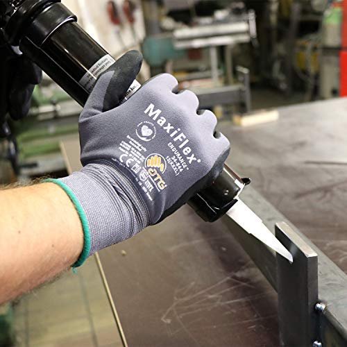 MaxiFlex 34-874 Ultimate Foam Nitrile Palm Coated Gloves, Gray, SMALL (Pack of 3 - Pairs)