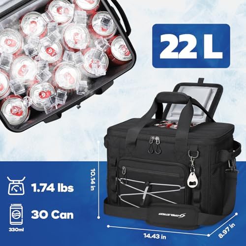 Maelstrom Soft Sided Cooler Bag, 30/40 Can Collapsible Insulated Ice Chest, Large Leakproof Camping & Travel Cooler for Kayaking & Beach