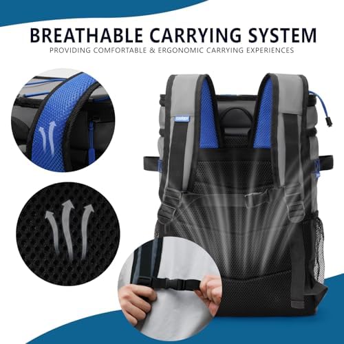 COOLREX Large Backpack Cooler 36 Can Cooler Backpack with 2 Insulated Compartments Leak Proof Waterproof Travel Backpack, Camping Beach Picnic Lunch Thermal Bag for Women and Men