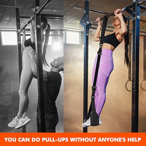 Pull Up Assistance Bands, Heavy Duty Resistance Band for Pull Up Bar, Adjustable Weight/Size with Fabric Feet/Knee Rest, Bands for Pull Up Assist for Strength Training, Pull Up Assist Band