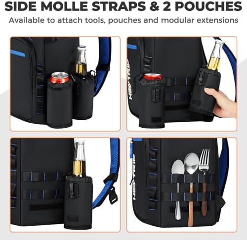 Heytrip Backpack Cooler 36/54 Cans Insulated Waterproof Cooler Bag for 20 Hours Cold Retention, Leak-Proof Camping Cooler with Multi-Compartments