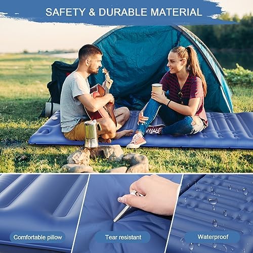 HiiPeak Sleeping Pad - Ultralight Inflatable Sleeping Mat with Built-in Foot Pump, Durable Compact Waterproof Camping Air Mattress for Camping, Backpacking, Hiking, Tent Trap Traveling