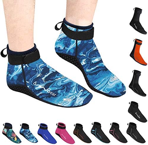 OMGear Water Socks Neoprene Socks Beach Booties 3mm 5mm Anti-Slip Wetsuit Footwear Fin Swim Sand Proof Socks