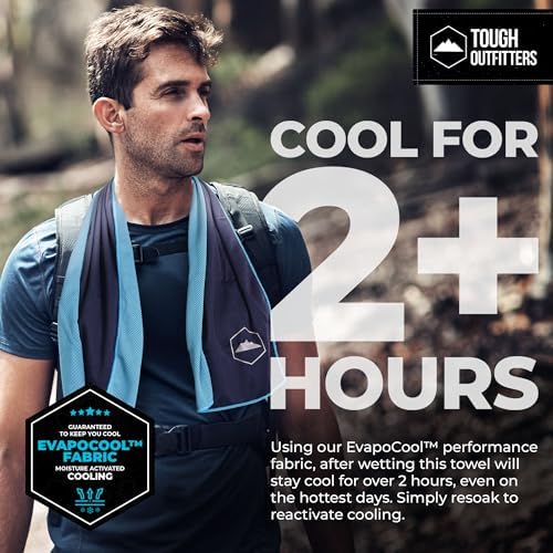 Tough Outdoors Cooling Towel - Cooling Towels for Neck & Face - Ice Wrap & Sweat Rag for Camping Gym Yoga & Sports - Workout Towel for Gym Sweat - Cool Towels for Extreme Heat