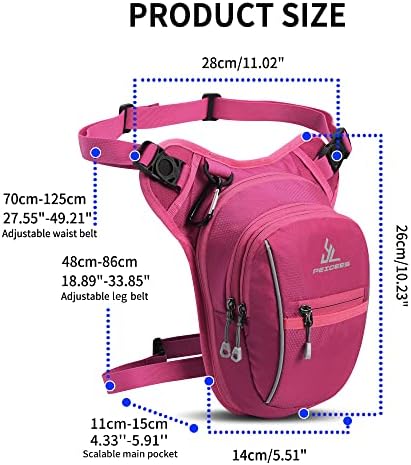 Peicees Leg Bag for Men Fanny Packs Women Men Outdoor Thigh Bags Motorcycle Ride Crossbody Backpack