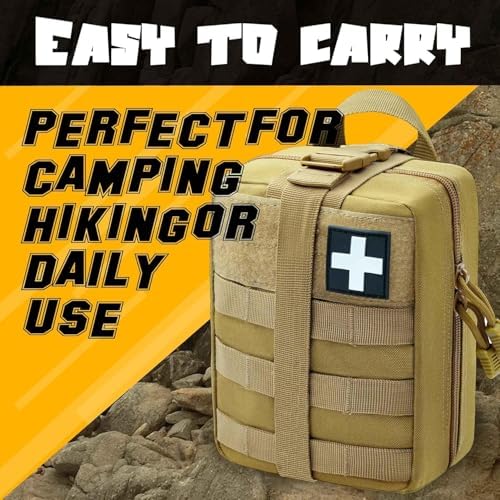 Ifak Trauma Kit, 74 Piece Upgrade Tactical First Aid Supplies, Molle Ifak Pouch Rip Away Refill Supplies for Survival Camping Hiking Travel
