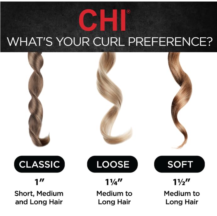 CHI Lava Tapered Hairstyling Wand, Versatile Hair Curler Wand for Flawless Curls, Lower Temperature, for Medium to Long Hair Lengths, 3/8”– 3/4” Barrel