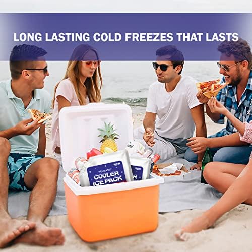 GURIN Reusable Ice Packs for Lunch Box/Coolers, Bag, or Backpack Coolers - Cold Up to 8-12 Hours Long Lasting for Camping Picnic, Outdoor Activities, Food Delivery