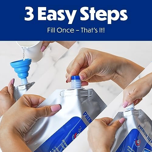 Cooler Shock Reusable Ice Packs for Cooler - Long Lasting Cold Freezer Packs for Coolers and Lunch Boxes - Cooler Ice Packs for Camping Gear, Fishing, Road Trips, Beach Must Haves