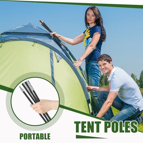 Fiberglass Tent Poles Replacement Pre Assembled Black Tent Poles Camping Rod Parts for Hiking Outdoor Camping Backpacking