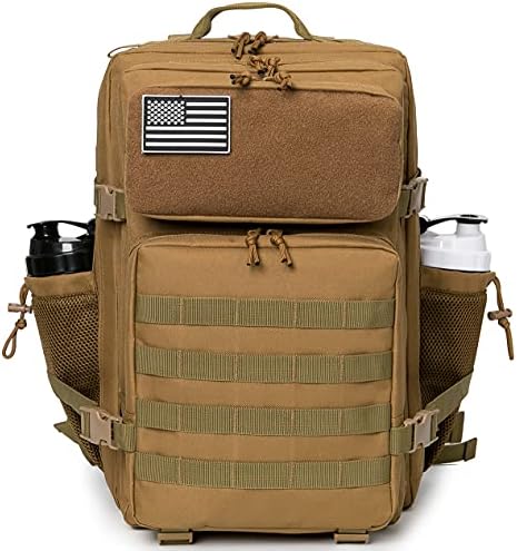 QT&QY 25L/35L/45L Military Tactical Backpack For Men Molle Daypack 3 Day Bug Out Bag Hiking Rucksack With Bottle Holder