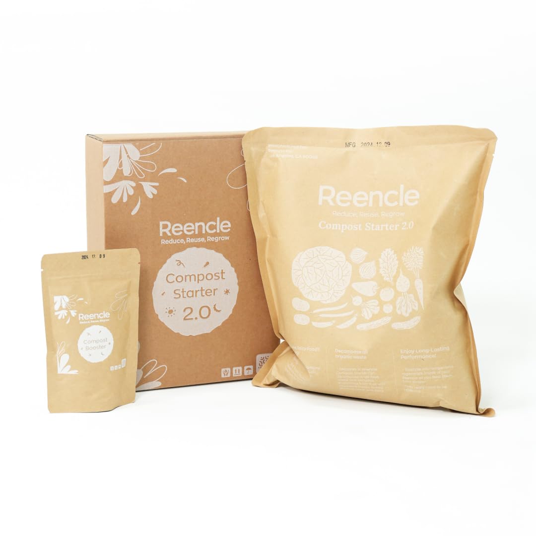 Reencle Compost Starter 2.0 with Booster Pack | Enhanced formula for faster organic decomposition and better odor control | Mineral complex for maxium boost & performance | For Reencle Home Composters