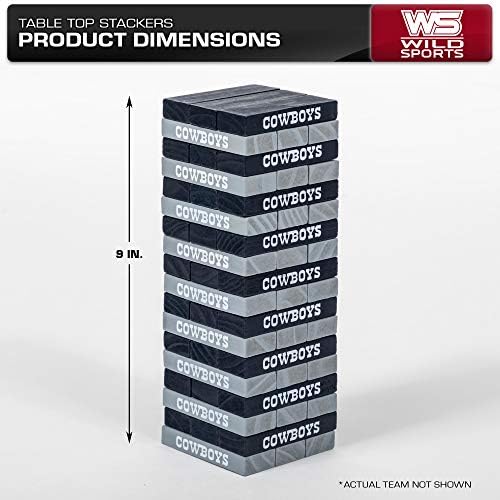 Wild Sports NCAA Pro Football Tabletop Stackers Block Game for College Football Fan, Dorm Game, Tailgate