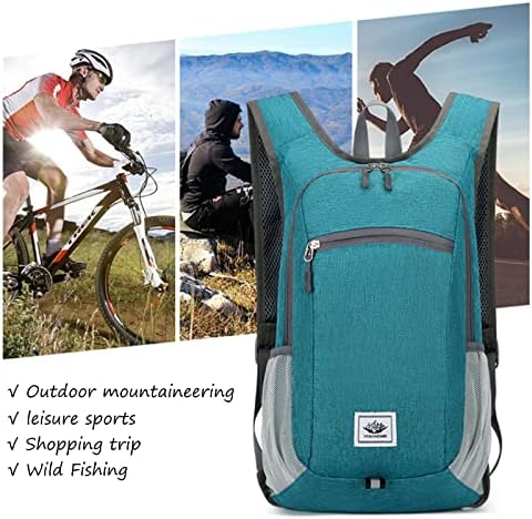 DOJUNS Hiking Backpack 15L Small Travel Backpack Lightweight Foldable Daypack Packable Camping Backpacks for Women Men (Blue)