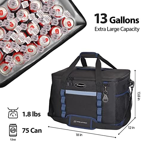 Maelstrom Soft Cooler Bag,Collapsible Soft Sided Cooler,24/30/60/75 Cans Beach Cooler,Ice Chest,Large Leakproof Camping Cooler,Portable Travel Cooler for Grocery Shopping,Camping,Road Trips
