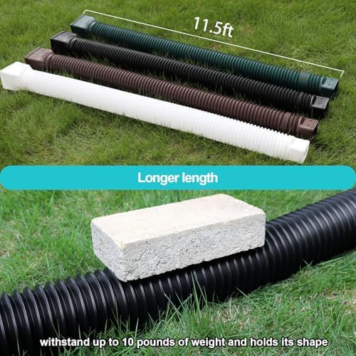 11.5ft Long Gutter Downspout Extensions Flexible, Drain Downspout Extender, Down Spout Drain Extender, Gutter Connector Rainwater Drainage, Extendable from 2.6ft to 11.5ft(Black)