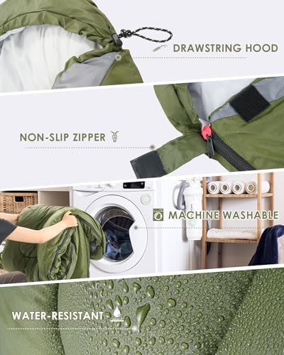 Sleeping Bags for Adults Backpacking Lightweight Waterproof- Cold Weather Sleeping Bag for Girls Boys Mens for Warm Camping Hiking Outdoor Travel Hunting with Compression Bags
