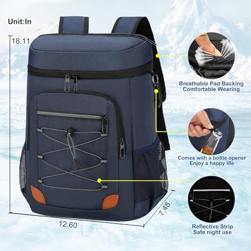 Backpack Cooler Insulated Leak Proof for Men Wowen 36 Cans Soft Cooler Backpack Insulated Waterproof Large Capacity Coolers Bag Portable for Lunch Camping Travel Picnic Hiking