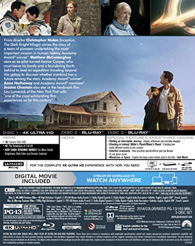 Interstellar (4K UHD + Blu-ray + Digital)
