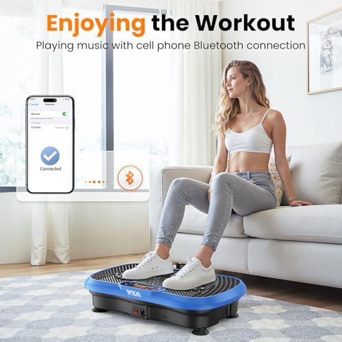 AXV Vibration Plate Fitness Platform Exercise Machine Vibrating Lymphatic Drainage Shaking Full Body Shaker Workout Vibrate Stand Shake Board Sport Gym for Weight Loss Fat Burner for Women Men