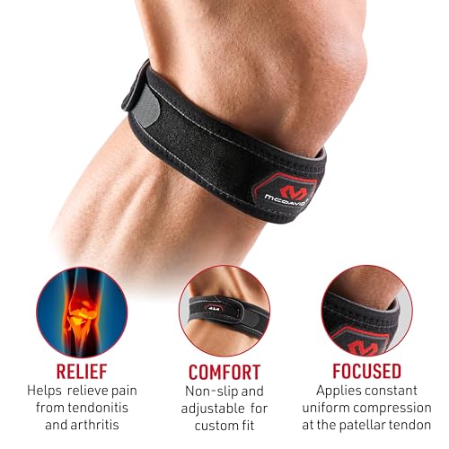 McDavid Knee Band for Knee Pain Relief, Support Brace Patella Tendon Knee Strap for Pickleball, Hiking, Soccer, Basketball, Running, Jumpers Knee, Tennis, Tendonitis, Volleyball & Squats
