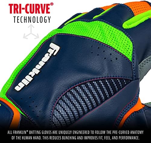 Franklin Sports MLB Baseball Batting Gloves - Shok-Sorb X Batting Gloves for Baseball + Softball - Adult + Youth Padded Non-Sting Batting Glove Pairs - Multiple Colors + Sizes