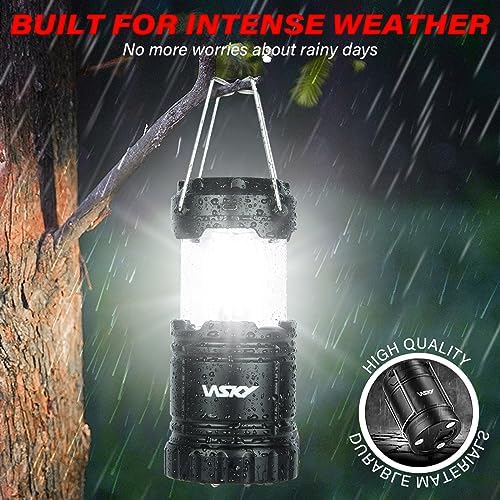 Wsky Solar Camping Lantern 4-Pack - Rechargeable LED Lights, Magnetic Base & Foldable Hanging Hook- Collapsible Lamp Battery Powered Perfect for Power Outages, Hiking, Campsites, Emergencies