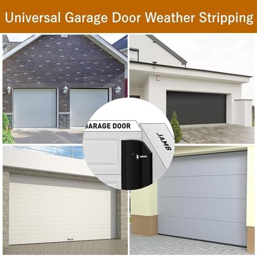 Garage Door Seal Top and Sides, 40 FT Universal TPE Weather Stripping Trim Seal Weatherproofing Seal with Nails and Lids in White