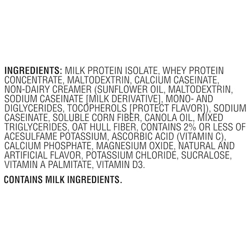 Muscle Milk Genuine Protein Powder, Vanilla Crème, 1.93 Pounds, 12 Servings, 32g Protein, 2g Sugar, Calcium, Vitamins A, C & D, NSF Certified for Sport, Energizing Snack, Packaging May Vary
