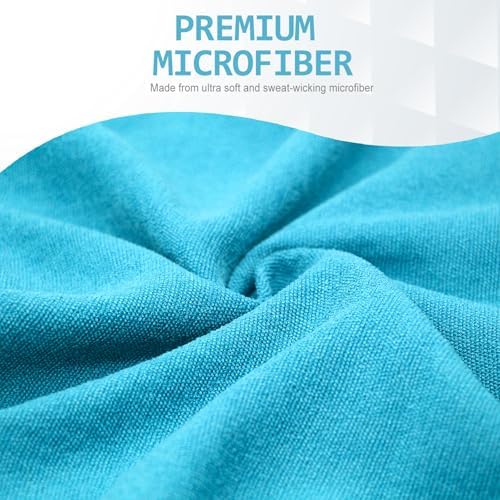 Eunzel Hot Yoga Towel - Microfiber Non Slip Yoga Mat Towel with Grip Dot Sweat Absorbent Towel for Hot Yoga, Pilates and Fitness 72" x 24", Sky Blue/Pink