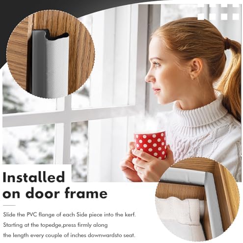 BBTO Weather Stripping Door Seal Strip Kerf Soundproof Strip V-Shaped Q Foam Weather Stripping Exterior Door Frame for Summer Windows Large Gap Seal and Easy Installation(40 Feet,White)