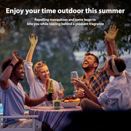 Mosquito Repellent Candles (2-Pack) - 9oz Citronella Candles Outdoor, DEET-Free Bug Control with 5 Essential Oils, 30-Hour Burn for Patio Backyard Camping Room