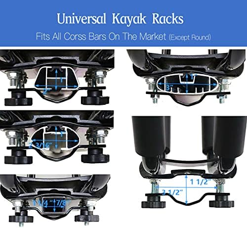 Taelakeni 2 Pairs Kayak Carrier Racks, Universal Cars Kayak Roof J Bar Rack