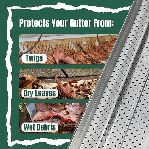 A-M Gutter Guard - Heavy Duty Lifetime Quality Aluminum Leaf & Debris Protection for 5-inch and 6-inch (5 Inch-200 Feet, Mill Finish) - Made in The USA