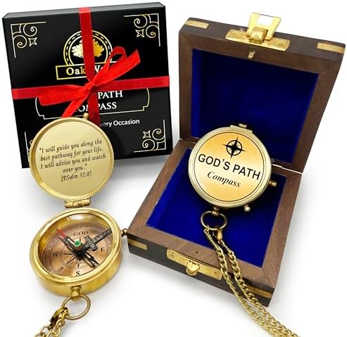 God's Path Compass – Communion & Confirmation Gift for Teenage Boys | Baptism Religious Gifts for Men, Christian, Catholic, Graduation | Sentimental & Inspirational Present – Greeting Card Included