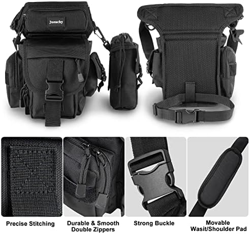 Jueachy Drop Leg Bag for Men Tactical Metal Detecting Thigh Pack with Water Bottle Pouch
