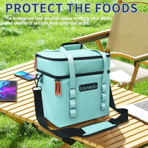 Lisa Lunch Soft Cooler 20/36 Can, Insulated Bag Portable Ice Chest Box for Lunch, Beach, Drink, Beverage, Travel, Camping, Picnic, Car, Trips, Cooler Leak-Proof
