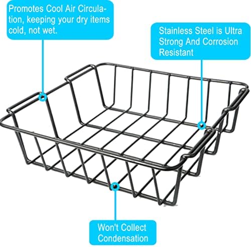 Cooler Basket for YETI Tundra 50 or 65,Inside Dry-Goods Basket Compatible with Cabela's 60QT, Igloo 52QT, Ozark Trail 52QT,Pelican Elite (45 & 70) etc,Stainless Steel Wire Cooler Rack