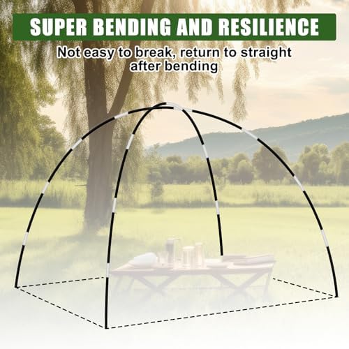 Fiberglass Tent Poles Replacement Pre Assembled Black Tent Poles Camping Rod Parts for Hiking Outdoor Camping Backpacking