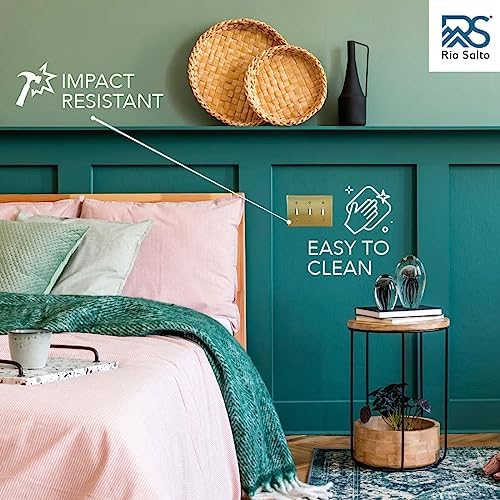 Rio Salto BRASS Modern Metal Gold Triple Toggle Light Switch Metal Wall Plate 3-Gang Toggle Wallplate Cover Wall Plate Light Switch Covers