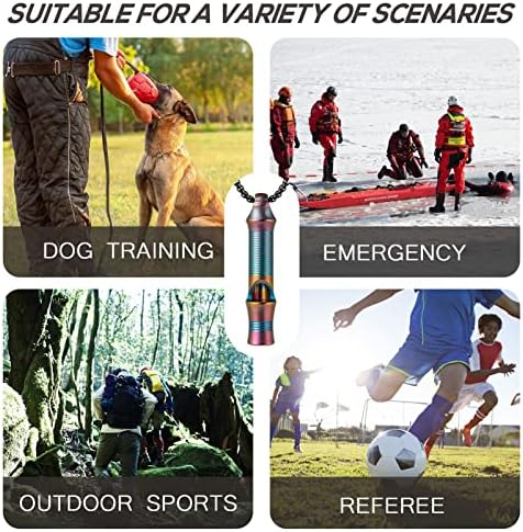 TISUR Titanium Emergency Whistle,EDC Safety Whistles Necklace Loud up to 120db,Survival Whistles for Survival,Hiking,Camping,Pets Training