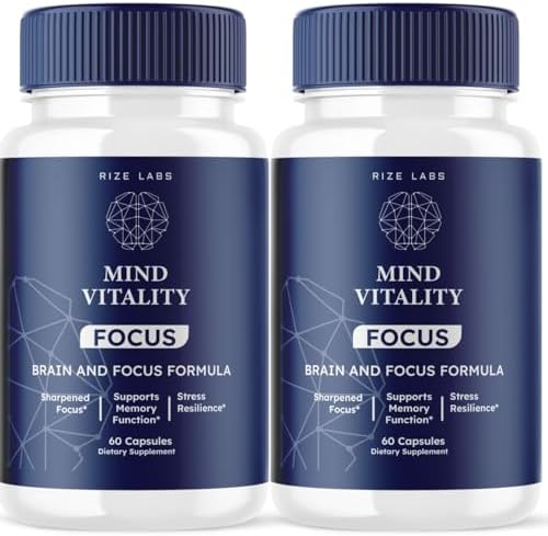Mind Vitality Focus Brain Supplement, Official Mind Vitality to Boost Focus and Concentration & Avoid Mid-Afternoon Fatigue, Mind Vitality Advanced Formula (120 Capsules) (Pack of 2)