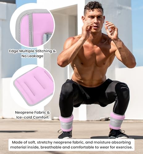 Ankle Weights A Pair of 1/2/3/4/6/8/10/12/20 LBS Wrist Leg Arm Weights for Women Men kids child with Adjustable Straps, Strength weighted for Physical Therapy Running Walking Fitness Gym Workout