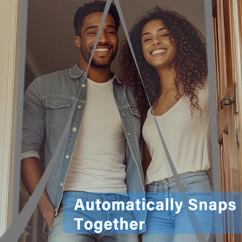 High-Density Magnetic Screen Door Mesh for Home and Patio, Tear Resistant Backdoor Screen Net with Magnetic Closure