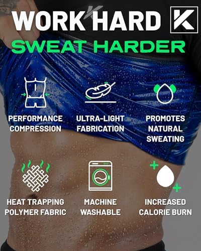 Kewlioo Men's Sauna Suit Shirt - Heat Trapping Sweat Compression Vest, Shapewear Top, Gym Exercise Versatile Shaper Jacket