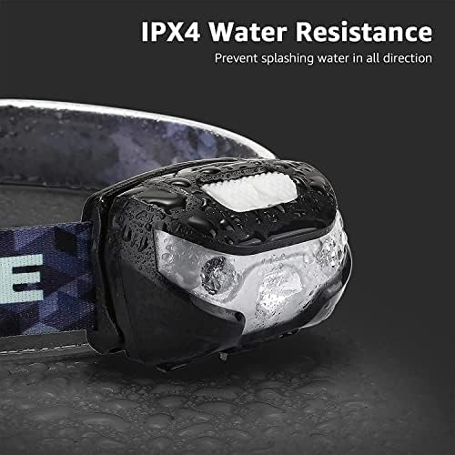 Lepro LED Headlamp Rechargeable - Super Bright Head Lamp with 5 Modes for Camping & Hiking Gear Essentials, IPX4 Waterproof Headlight Flashlight with Red Light, USB Cable Included
