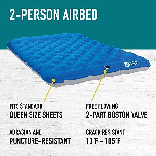 Sierra Designs Queen & Single Camping Air Bed Mattress for Car Camping, Trave, and Camp (Pump Included)