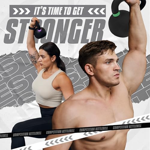 Yes4All Powder Coated Cast Iron Kettlebell Strength Training Kettlebells Weight Set for Full Body Workout, Home Gym