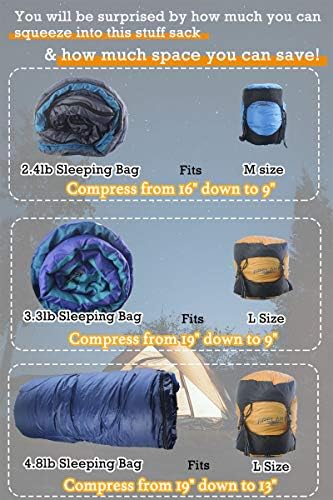 Frelaxy Compression Sack, 40% More Storage! 11L/18L/30L/45L/52L Compression Stuff Sack, Water-Resistant & Ultralight Sleeping Bag Stuff Sack - Space Saving Gear for Camping, Hiking